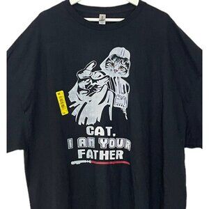Star Wars Parody T-Shirt Cat, I Am Your Father Darth Vader Funny Humor Mens 4XL
